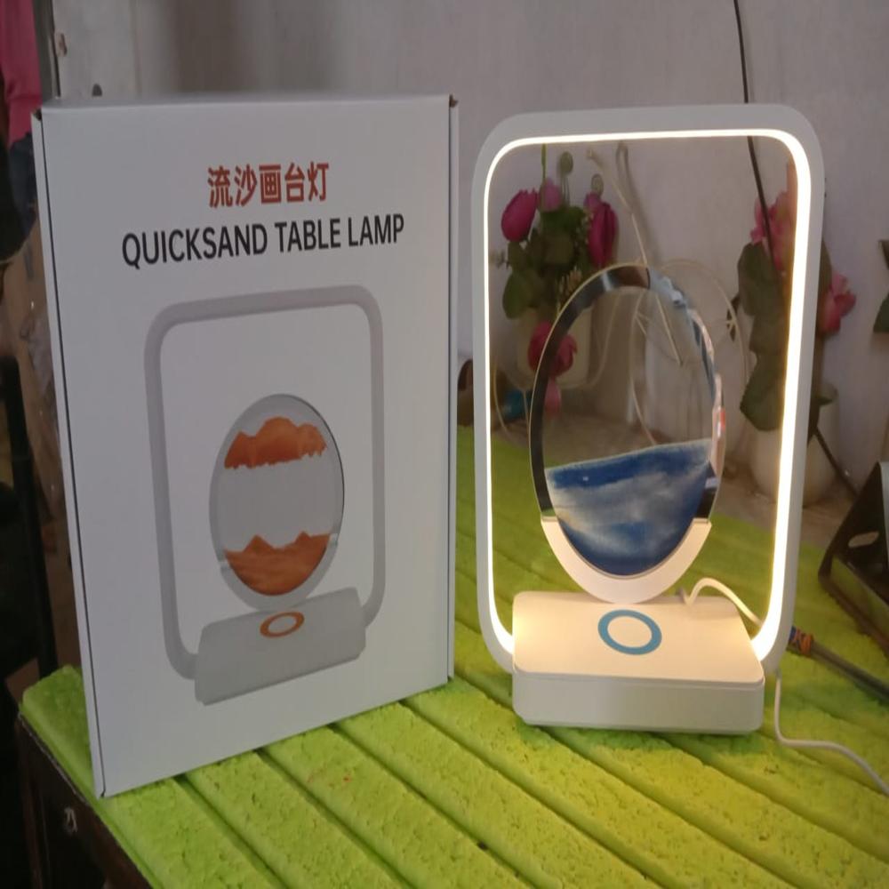 13477 3d Wireless Charging Led Light Usb Quicksand Painting Lamp For Bedroom - Color: Mix