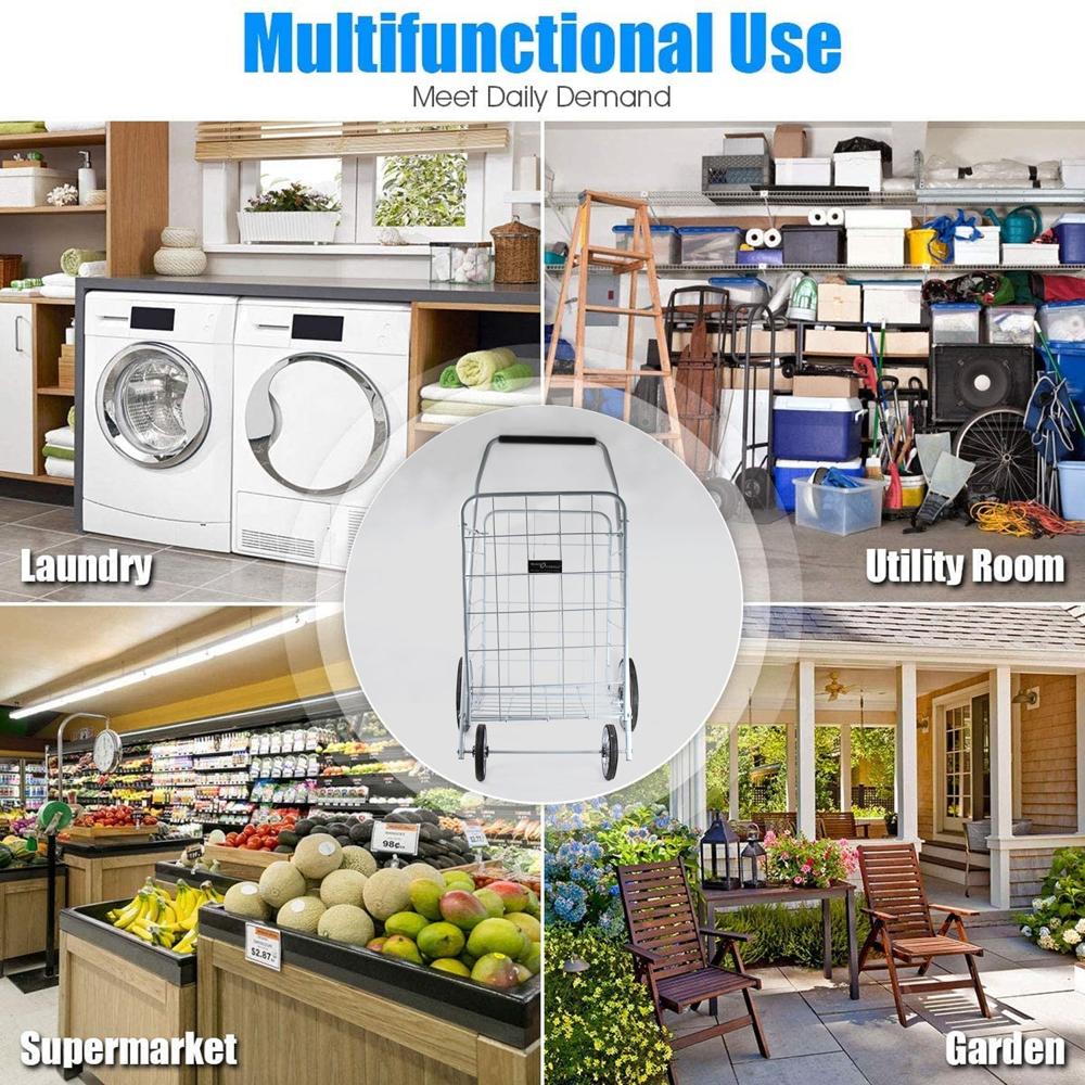 Foldable Shopping Trolley With Wheels ( Moq :- 2 Pc) - Color: Mix