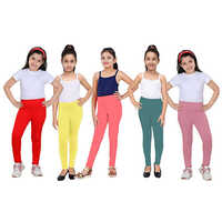 Girls Lycra Leggings - Lycra Spandex Blend, Adjustable Elastic Fit, Pink | Four-way Stretch, Quick Dry, Moisture Wicking