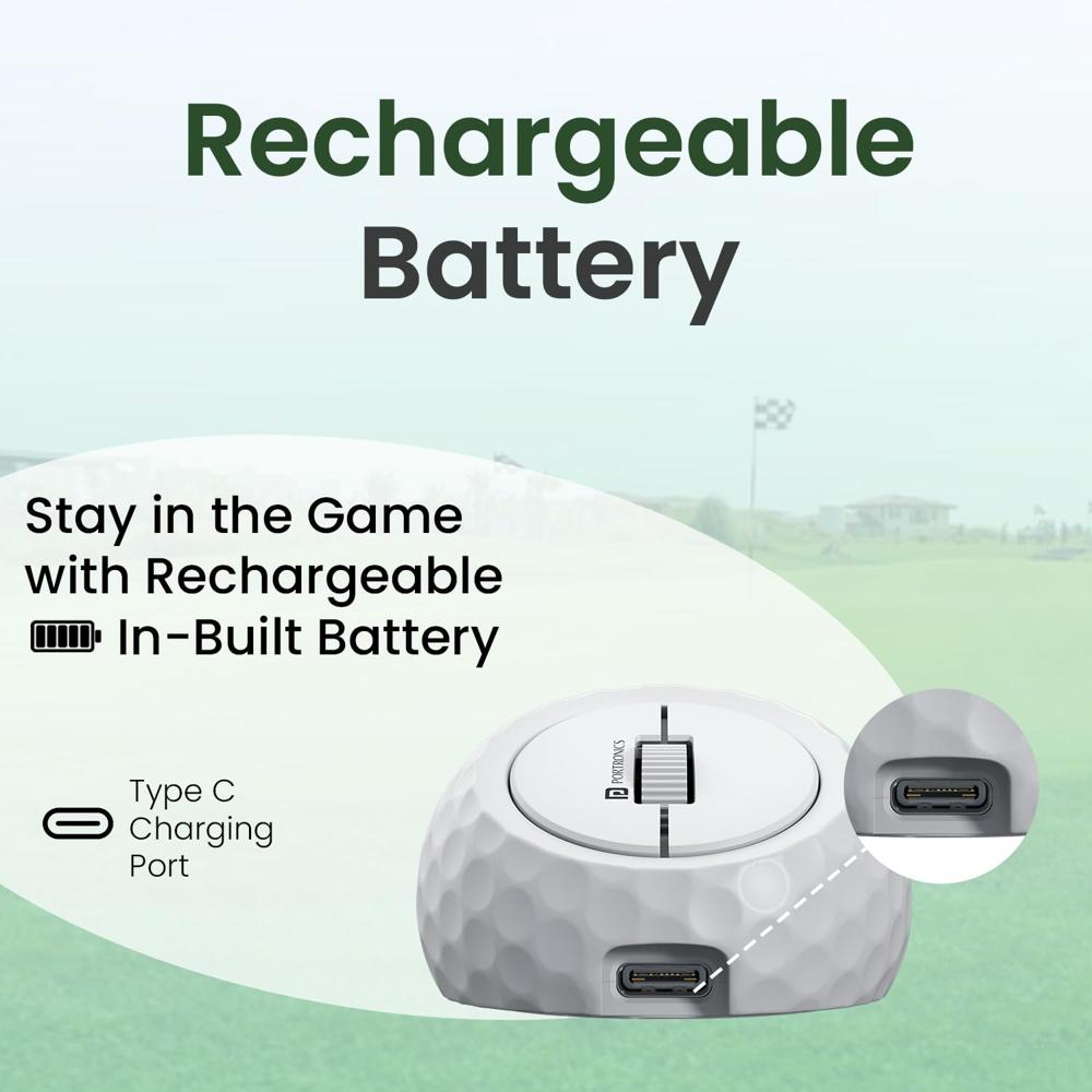 Portronics ToadPlay Golf Mini Wireless Bluetooth Mouse with Dual Wireless