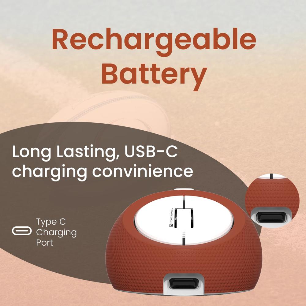 Portronics ToadPlay Rugby Mini Wireless Bluetooth Mouse with Dual Wireless