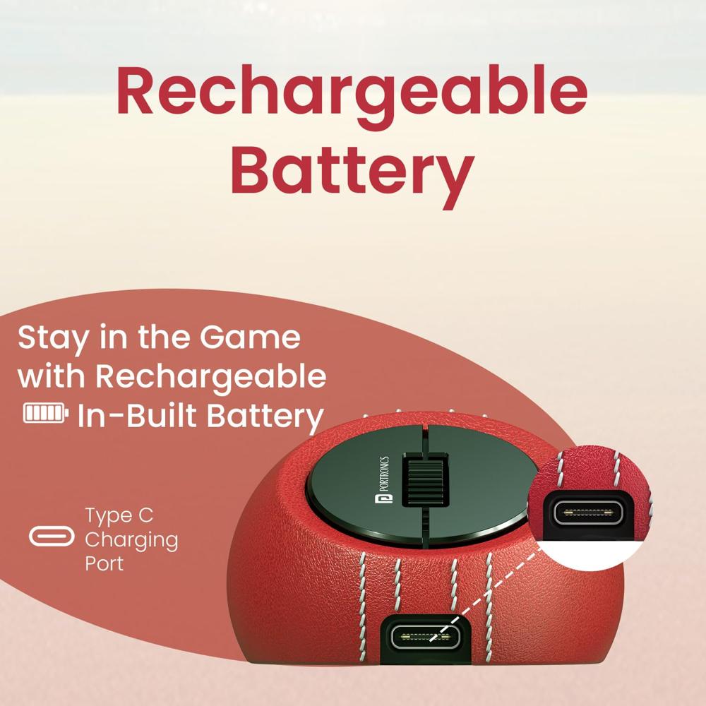 Portronics ToadPlay Cricket Mini Wireless Bluetooth Mouse with Dual Wireless Connectivity (BT + 2.4 GHz),