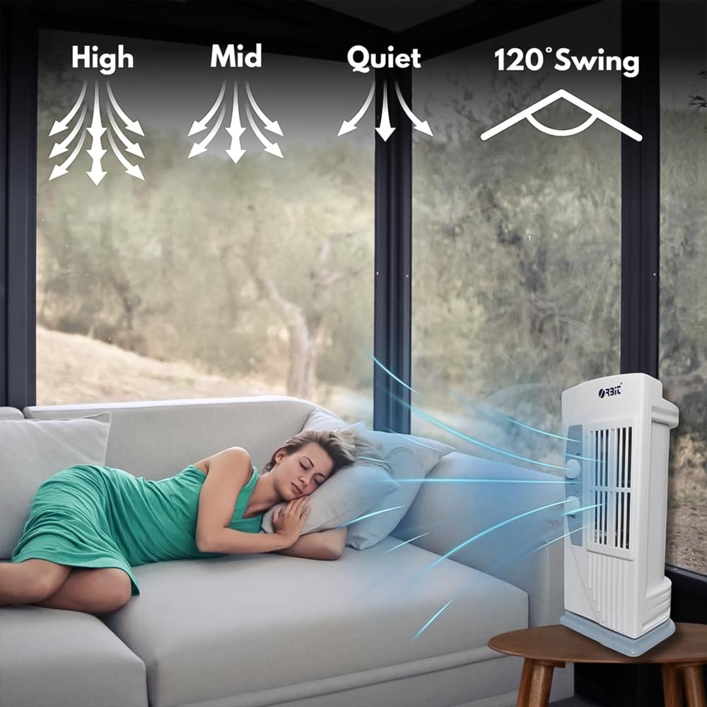 Orbit Micro Oscillating Tower Fan (1 Pc) - Color: Mix