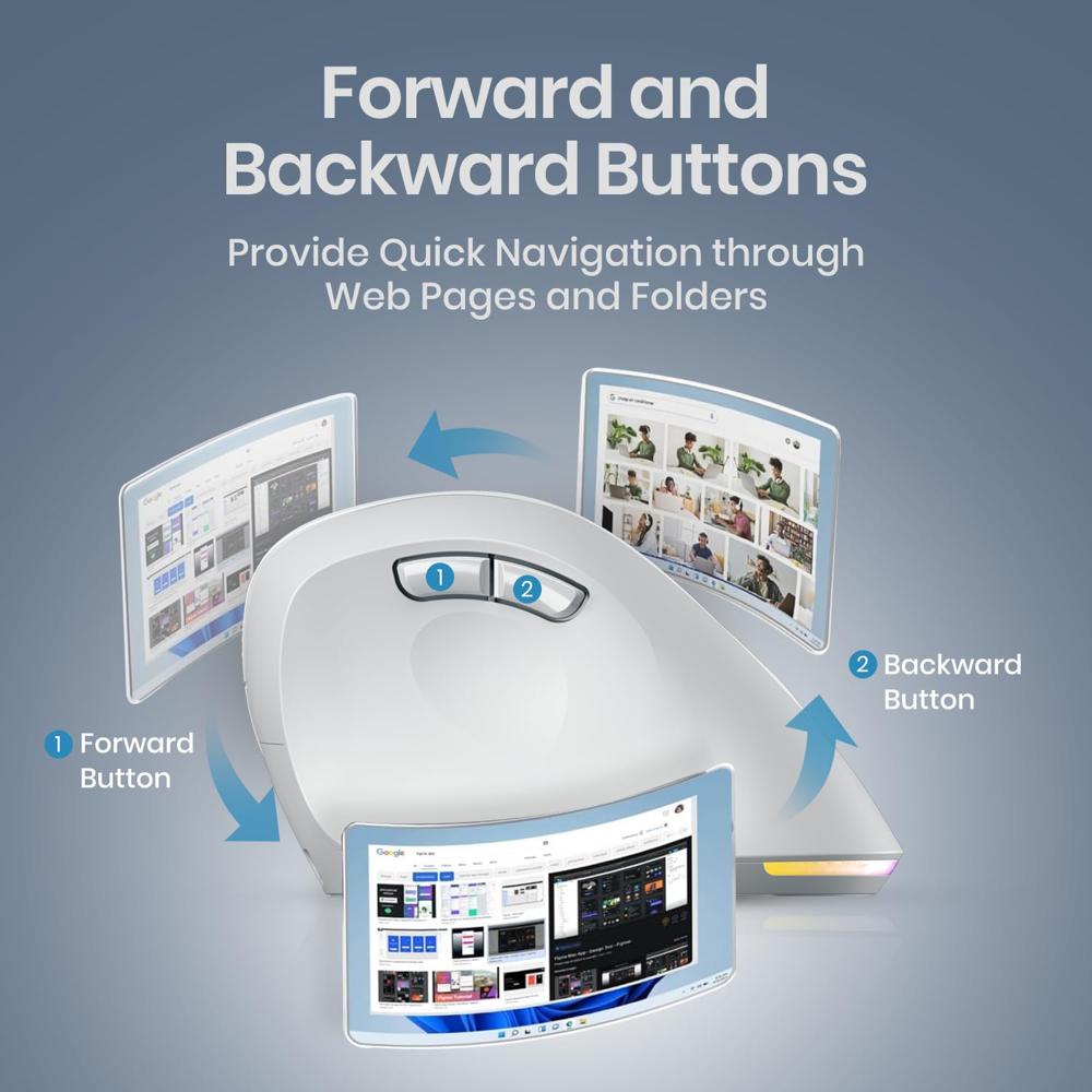 Portronics Toad Ergo 4 Vertical Wireless Bluetooth Mouse, Dual