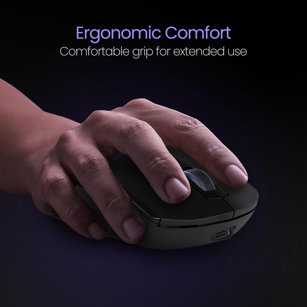 Portronics Toad One Bluetooth Mouse with 2.4 GHz & BT 5.3 Dual Wireless, 6 Buttons,