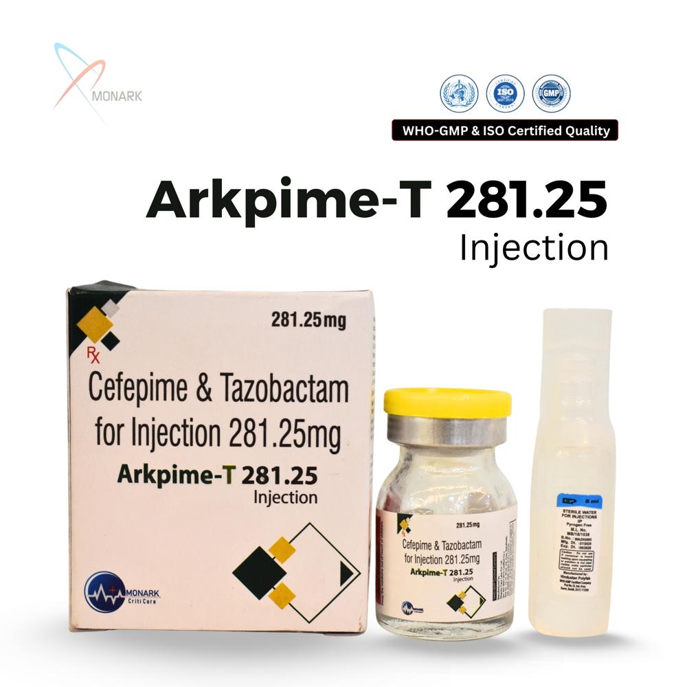 Cefepime Hydrochloride 250mg +tazobactum Sodium 31.25mg Inj - Brand Name: Arkpime-t 281.25