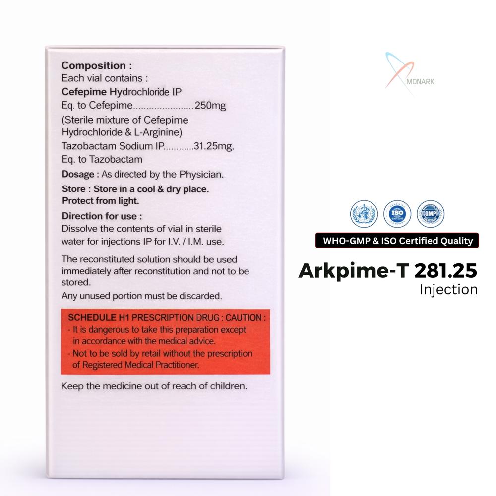 Cefepime Hydrochloride 250mg +Tazobactum Sodium 31.25MG INJ