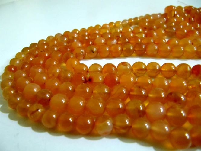 Natural Carnelian Round Ball shape Plain Smooth Beads Size 7-8 mm Strand Size 8 inches Long