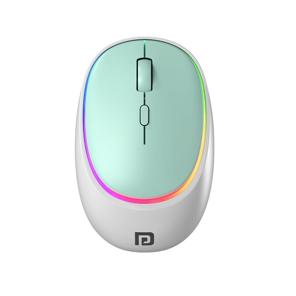 Portronics Toad Iv Bluetooth Mouse With 2.4 Ghz Wireless (dual Connectivity), Rechargeable, - Color: White & Blue