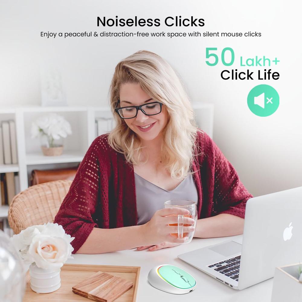 Portronics Toad IV Bluetooth Mouse with 2.4 GHz Wireless (Dual Connectivity), Rechargeable,