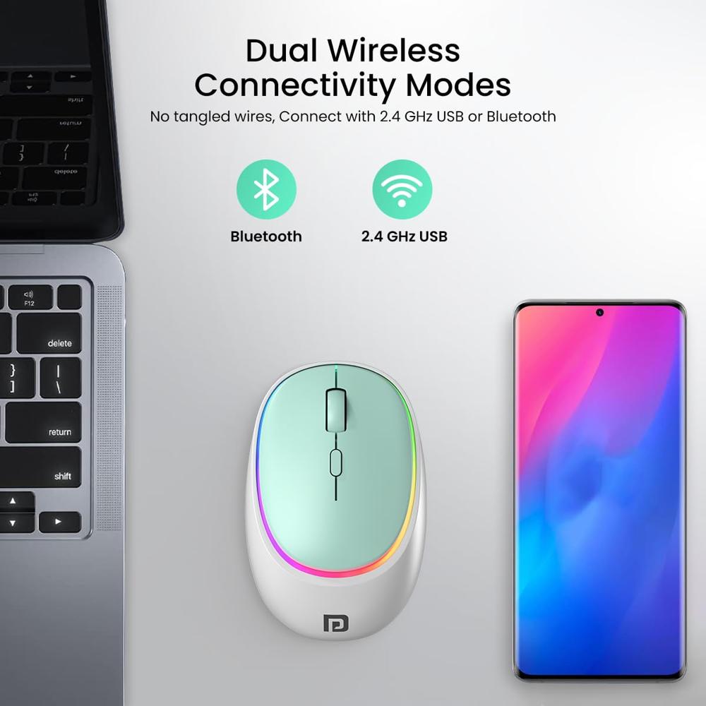 Portronics Toad IV Bluetooth Mouse with 2.4 GHz Wireless (Dual Connectivity), Rechargeable,