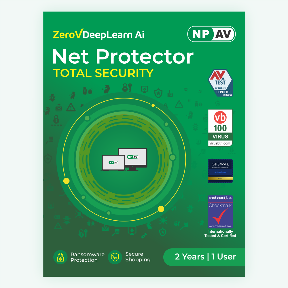 Net Protector Antivirus - Total Security 2026 |1 User - 2 Year with ZeroVDeepLearn Ai