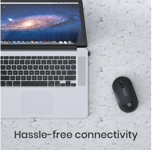 Portronics Toad 13 Ambidextrous Optical Mouse Runs on single AA Battery,30 Lakhs+ click life,Upto 1200 DPI, POR 1381 (2.4GHz Wireless, Black)