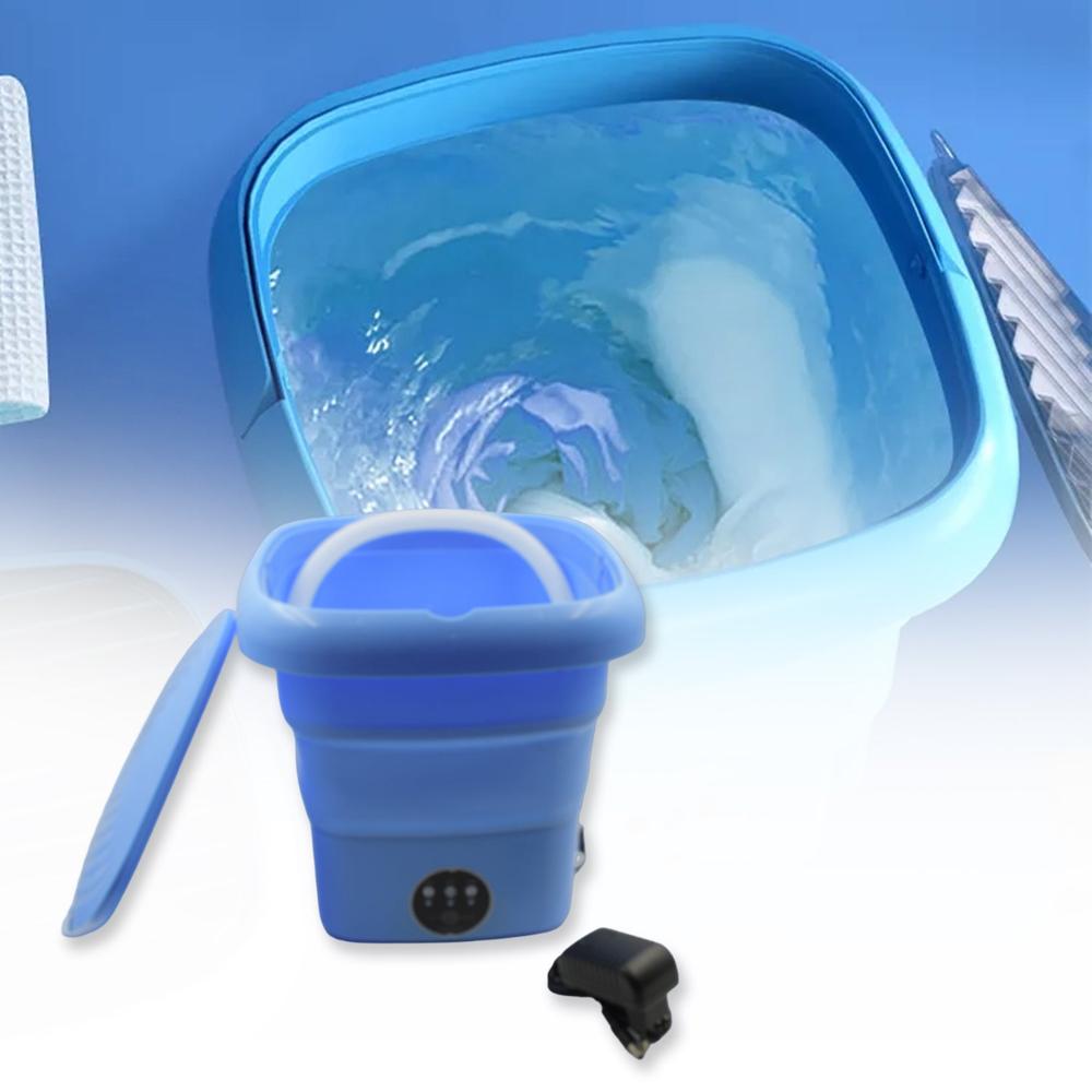 Mini Washing Machine Foldable Mini Washer With Drain Basket Portable Washing Machine - Material: Plastic