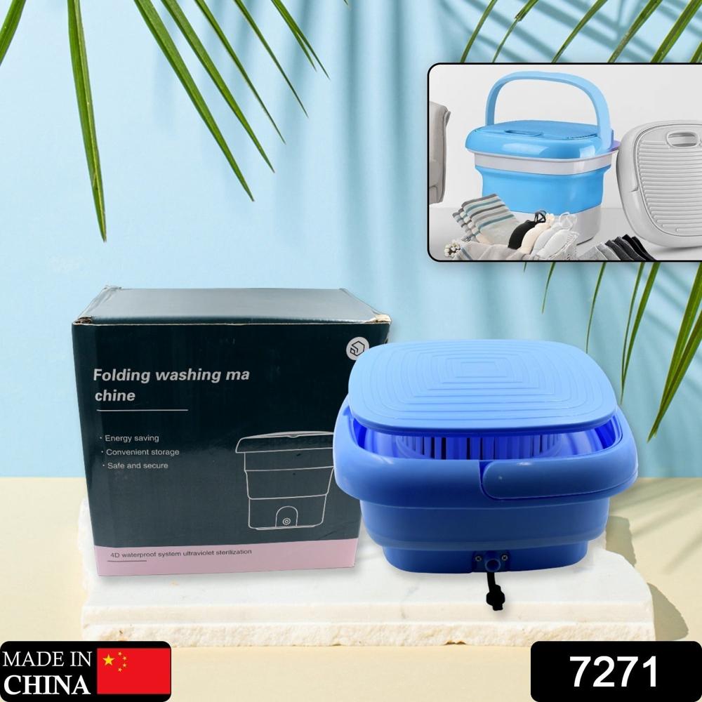 Mini Washing Machine Foldable Mini Washer with Drain Basket Portable Washing Machine