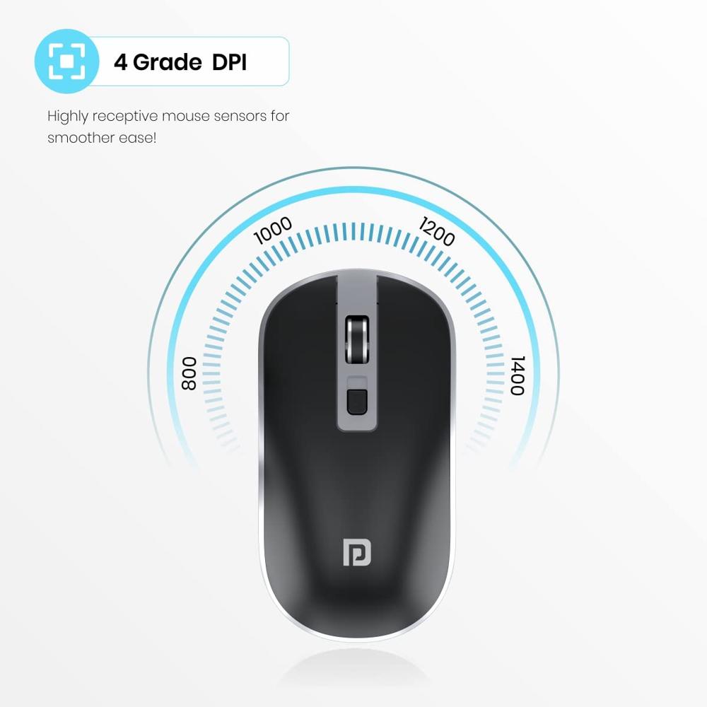 Portronics Toad 14 Wireless Mouse, 2.4 GHz with USB Nano Dongle, up to 1400
