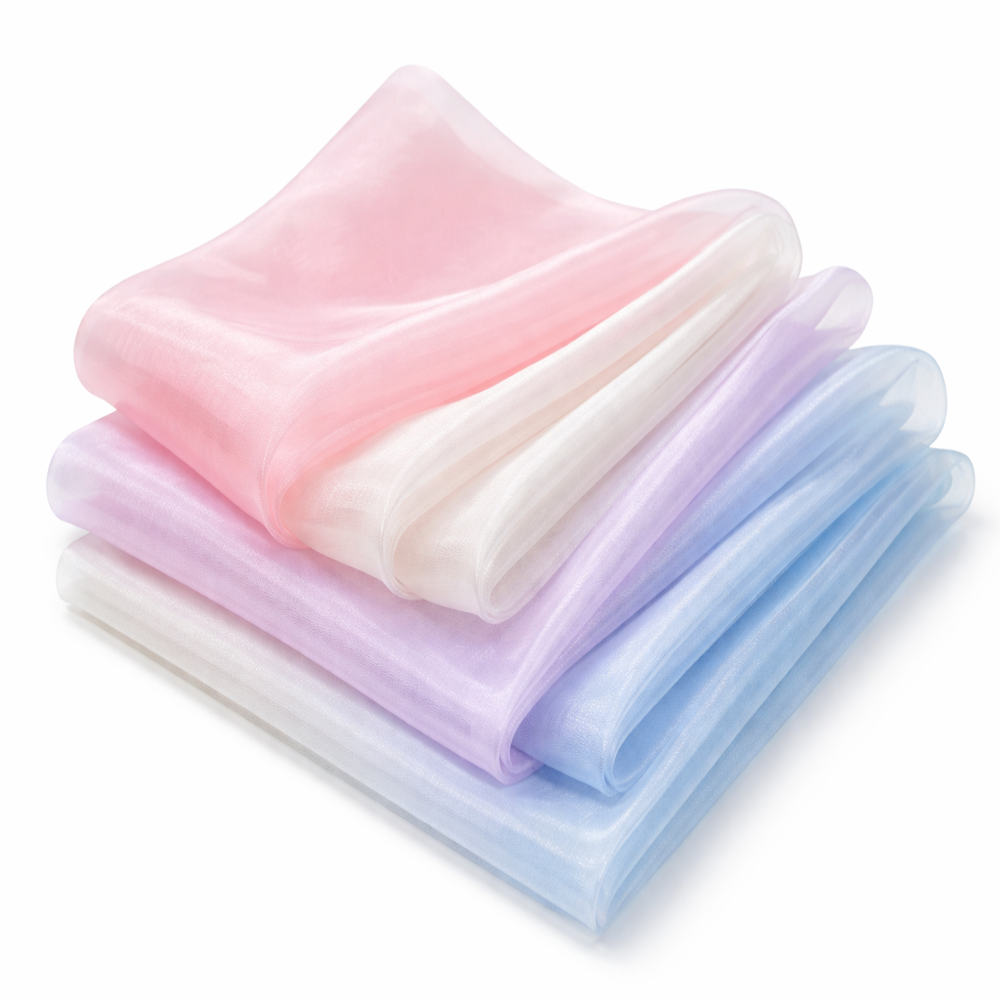 Organza Fabric 28 GSM, Lightweight Sheer Transparent Fabric with Enhanced Structure for Saree, Dupatta & Designer Wear