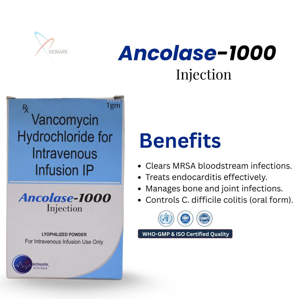Vancomycin Hydrochloride 1000 MG For Intravenous Infusion IP