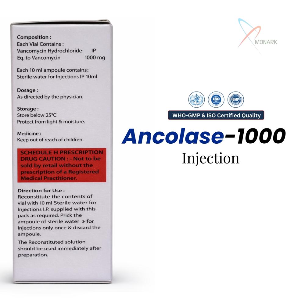 Vancomycin Hydrochloride 1000 MG For Intravenous Infusion IP