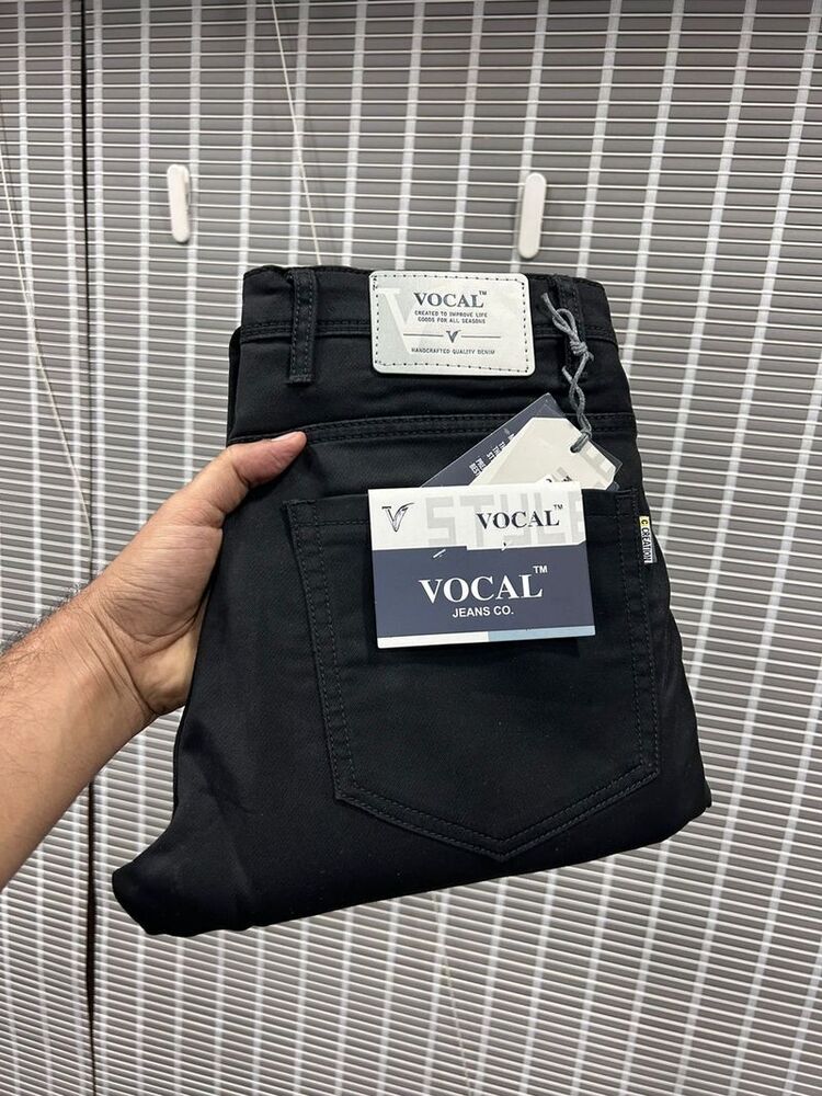 Vocal Premium Black Jeans Round Pockets