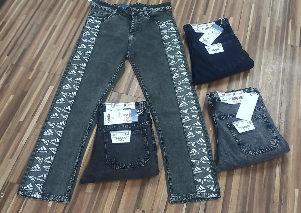 Paras Cotton Baggy Adidas Print Jeans