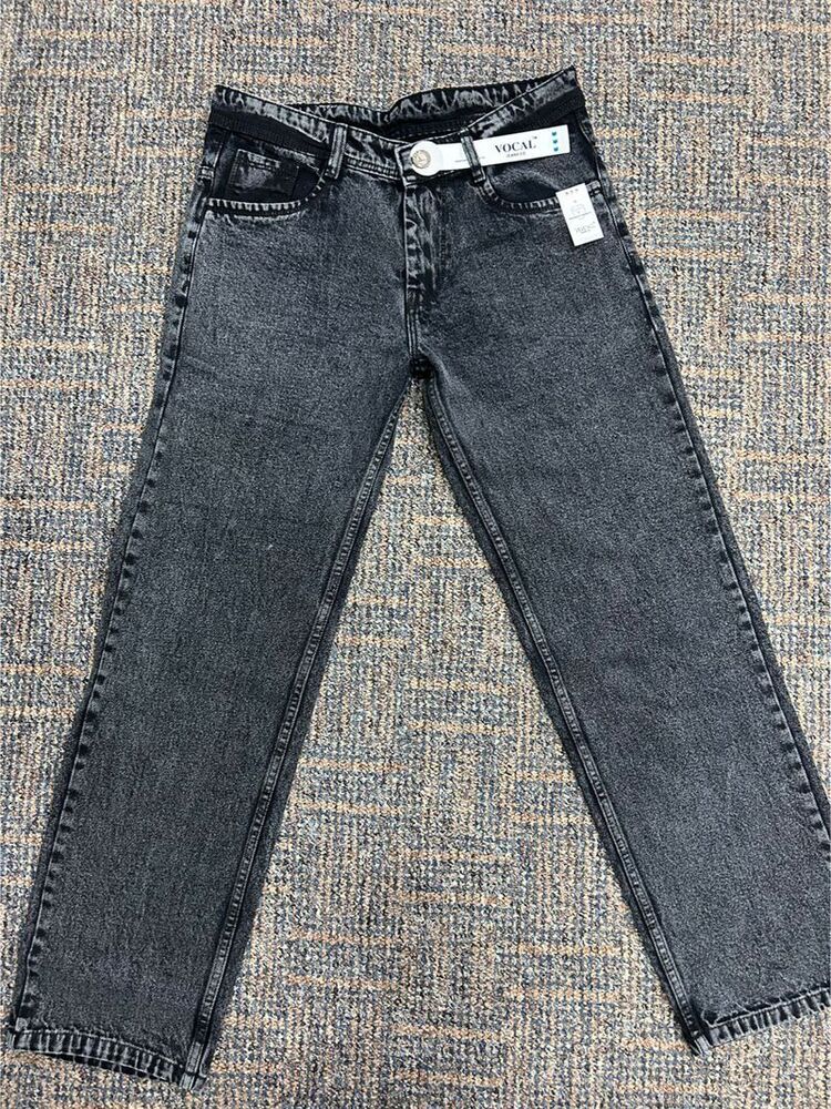 Vocal Baggy Black Denim Straight Fit Jeans