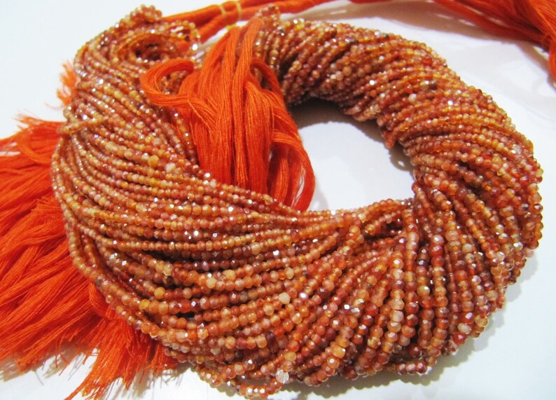 Carnelian Beads Rondelle Faceted Natural Carnelian Beads 2mm Size Beads Strand 13 inch
