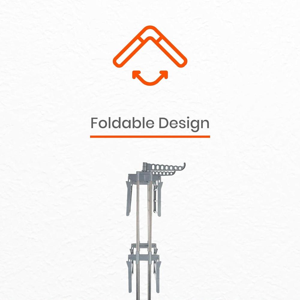 Heavy Duty Stainless Steel 3 Layer Foldable Cloth Drying Stand (1 Set / With Color Box) - Product Type: Home Improvement