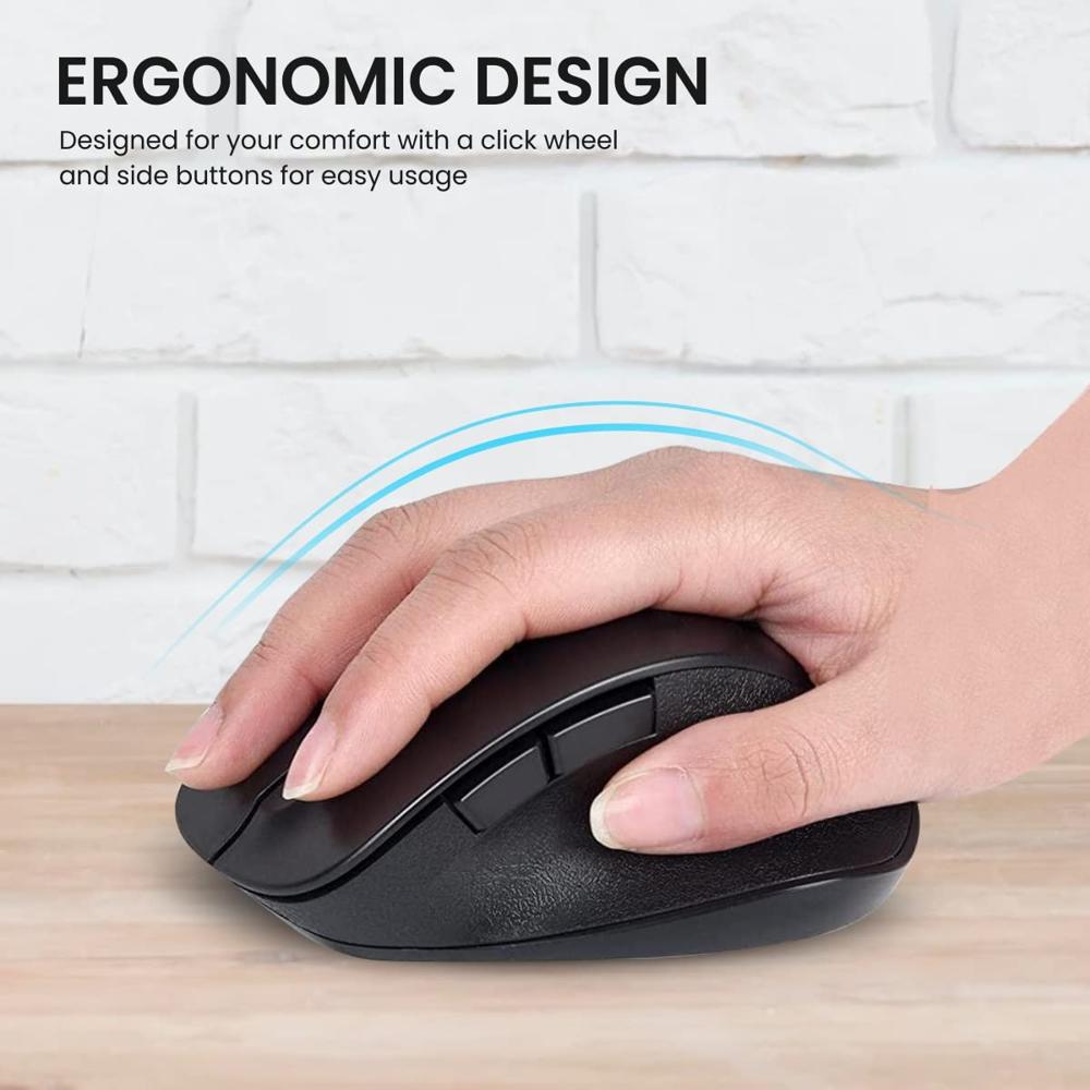 Portronics Toad 24 Wireless Mouse, with 2.4 GHz USB Nano Receiver, Adjustable
