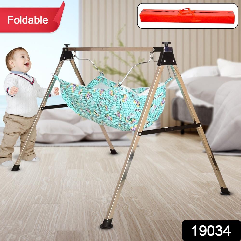Baby Cradle Ghodiyu Portable Folding Swing Stainless Steel Stand (1 Pc)
