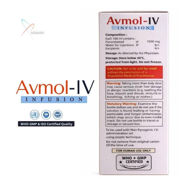 Paracetamol 1000MG Infusion IP (1.0% W/V)