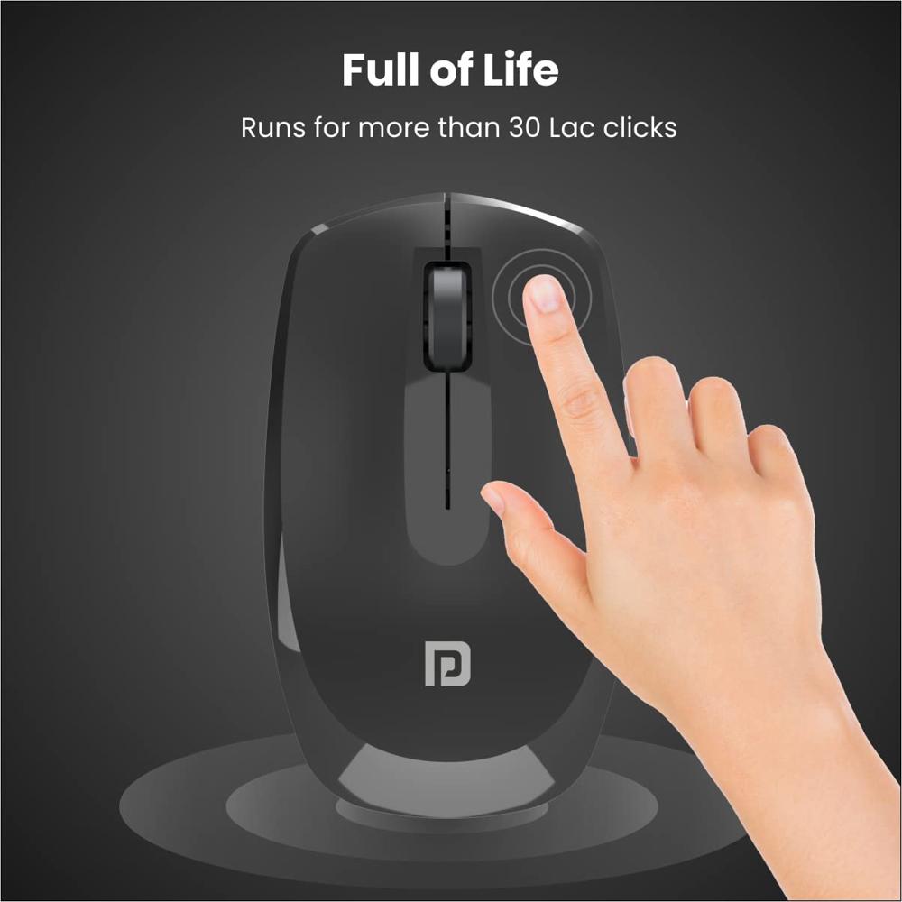 Portronics Toad 25 Wireless Mouse, 2.4 GHz with USB Nano Dongle, 1200 DPI Optical