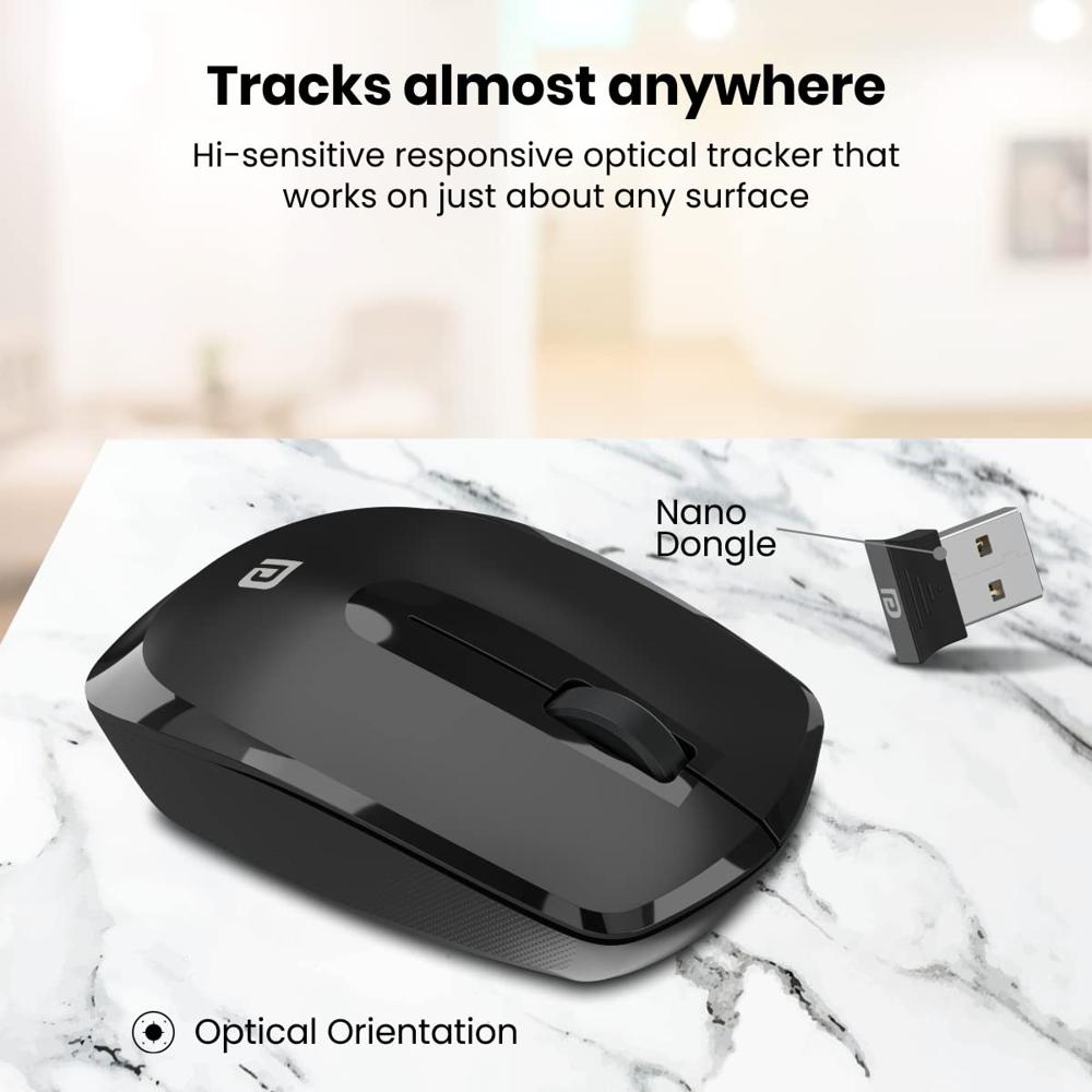 Portronics Toad 25 Wireless Mouse, 2.4 GHz with USB Nano Dongle, 1200 DPI Optical