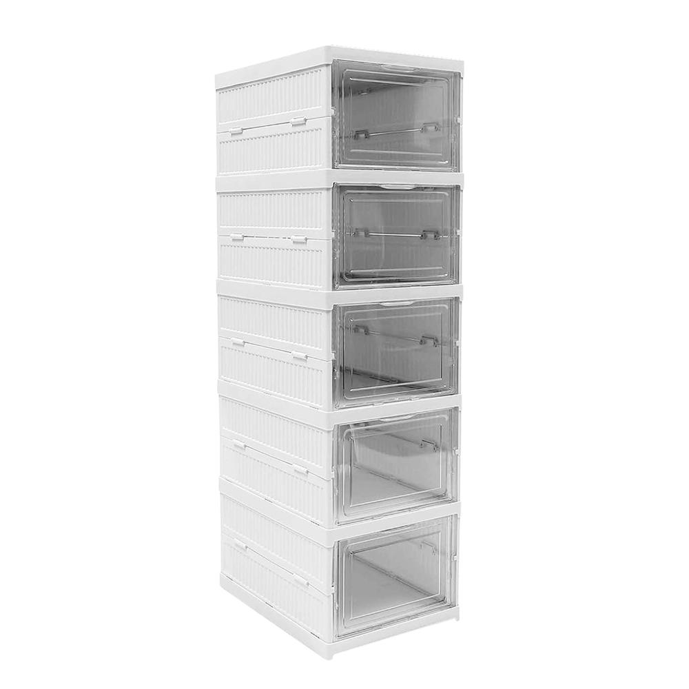 5-Layer Stackable Utility Cart Foldable Storage Organizer for Clothes & Home (1 Pc)