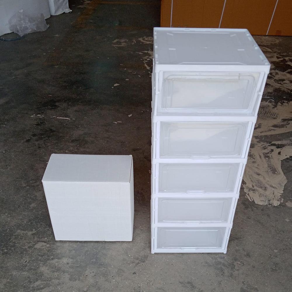 5-Layer Stackable Utility Cart Foldable Storage Organizer for Clothes & Home (1 Pc)