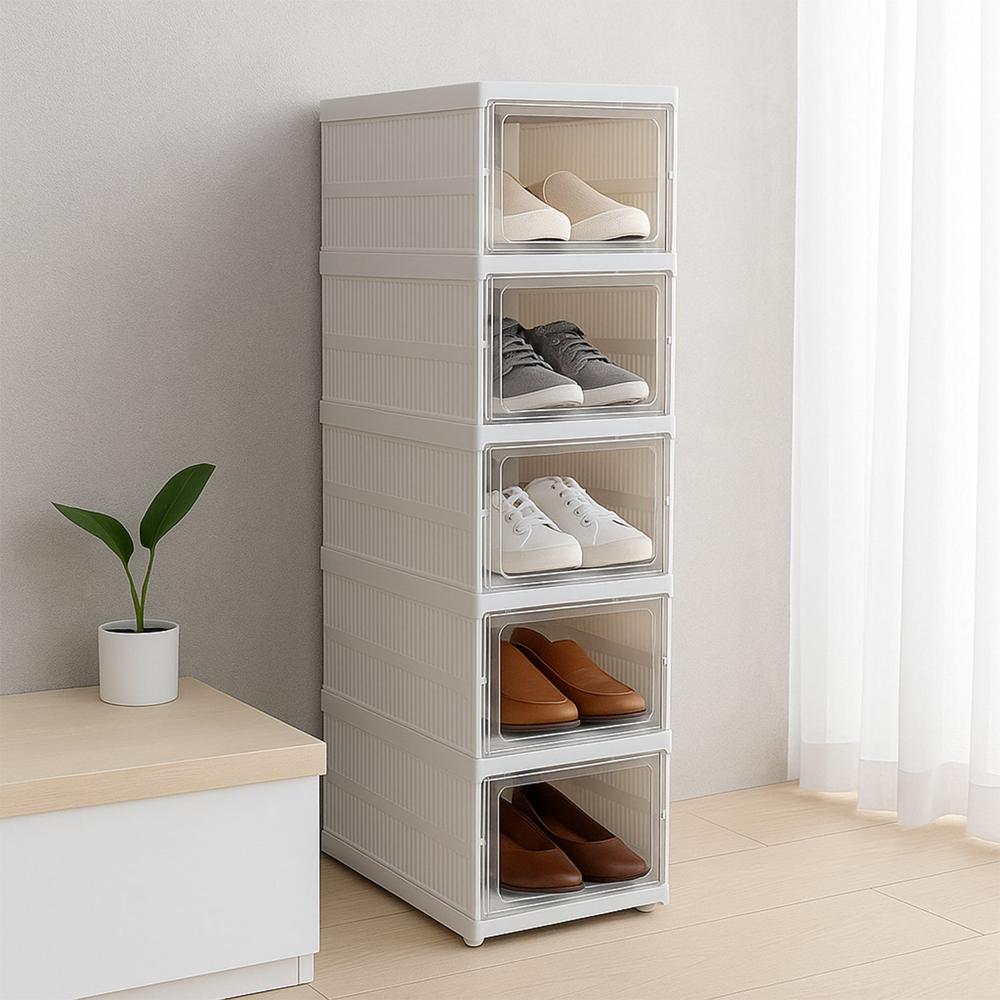 5-Layer Stackable Utility Cart Foldable Storage Organizer for Clothes & Home (1 Pc)