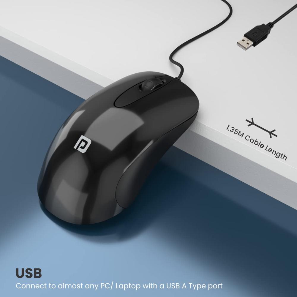 Portronics Toad 26 Wired Optical Mouse with 1500 DPI,