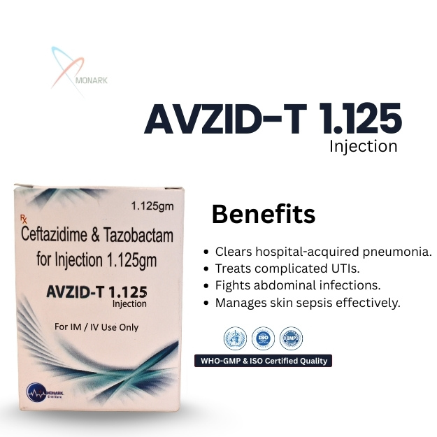 Ceftazidime 1000 + Tazobactam 125 Injection