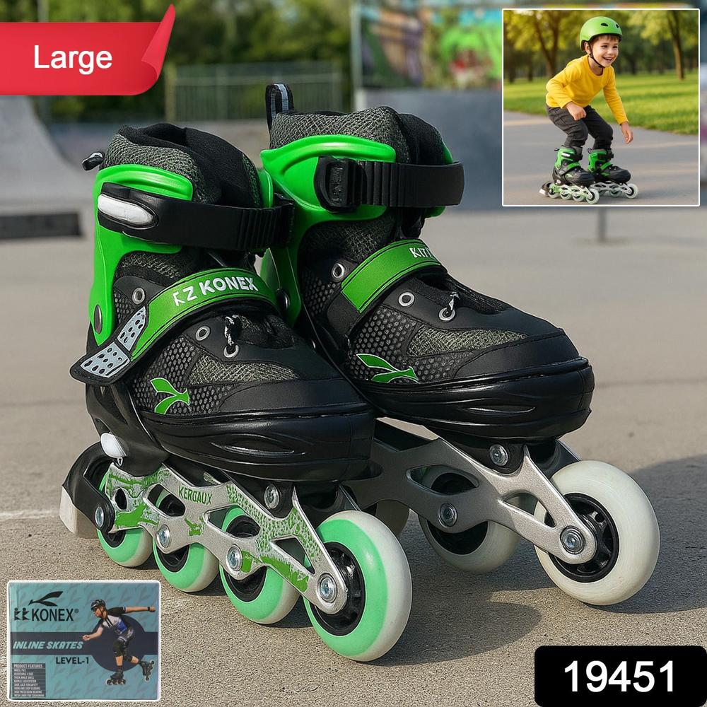 Professional Adjustable Inline Skates For Kids And Adults (Large / 1 Pair) - Type: Sports