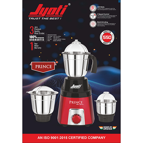 Jyoti Prince Mixer Grinder 550 Watts
