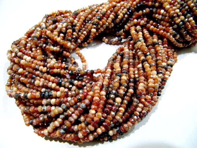 Natural Mystic Coated Rondelle Faceted 3-4mm Size Beads , Length 13 inches