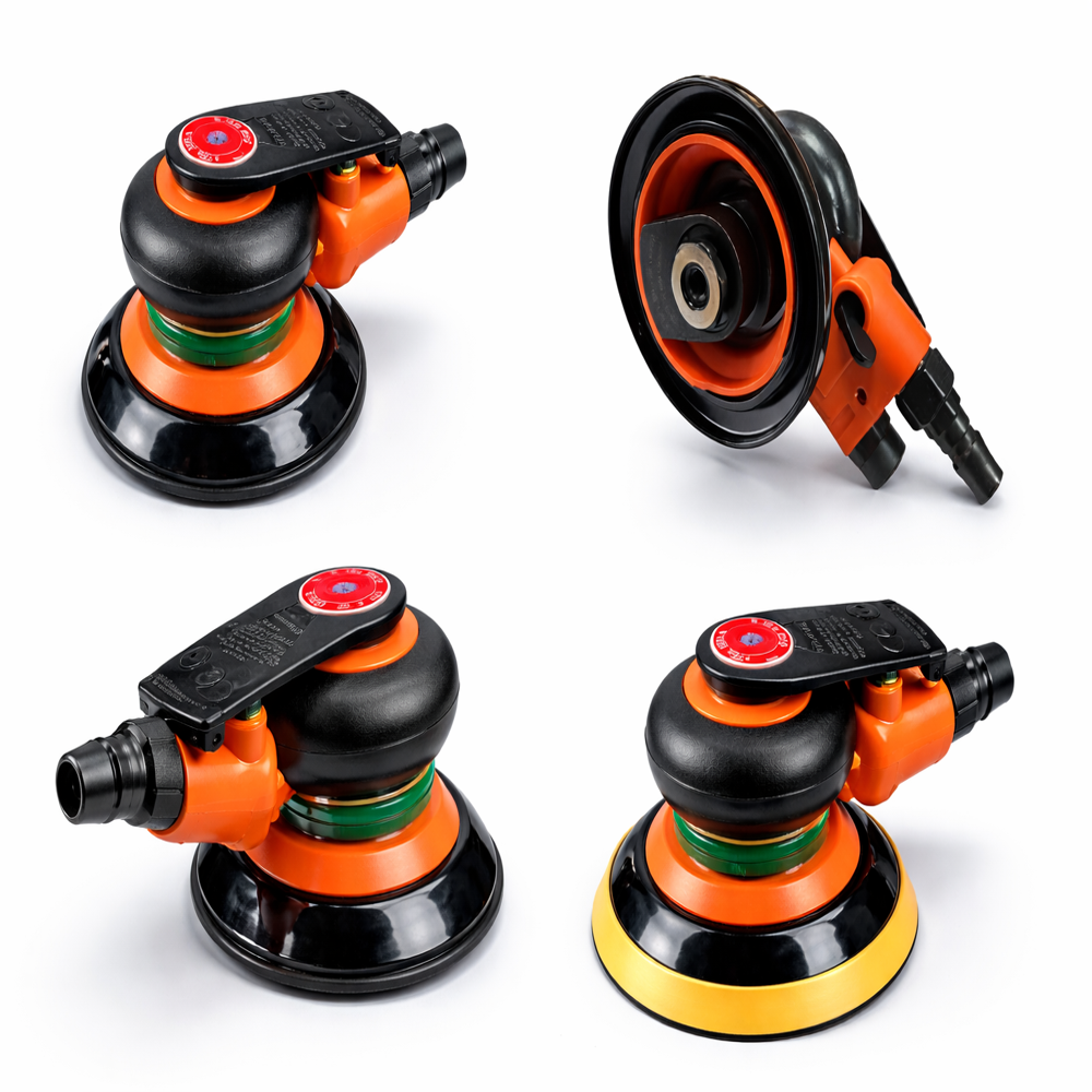 Random Orbital Air Sander, 6-Inch Power Tool for Wood, Metal, Plastic