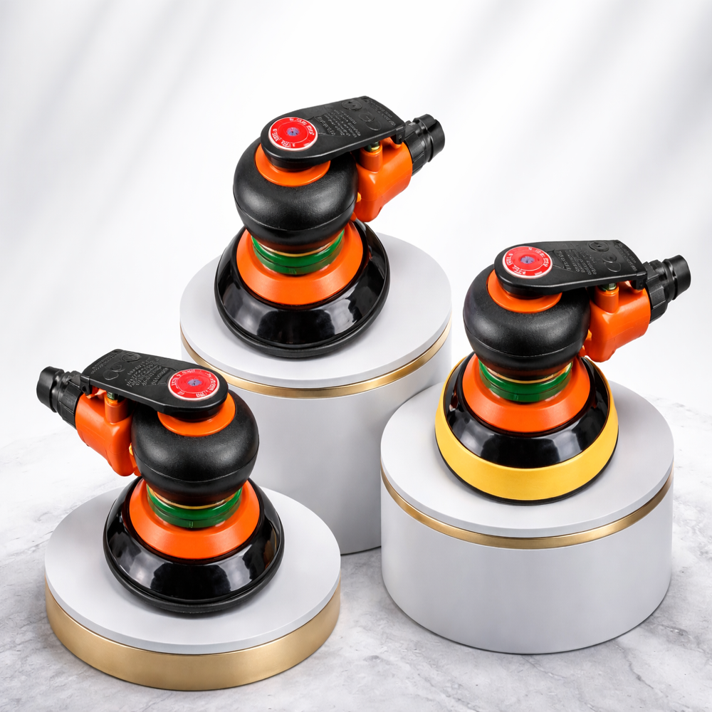 Random Orbital Air Sander, 6-Inch Power Tool for Wood, Metal, Plastic