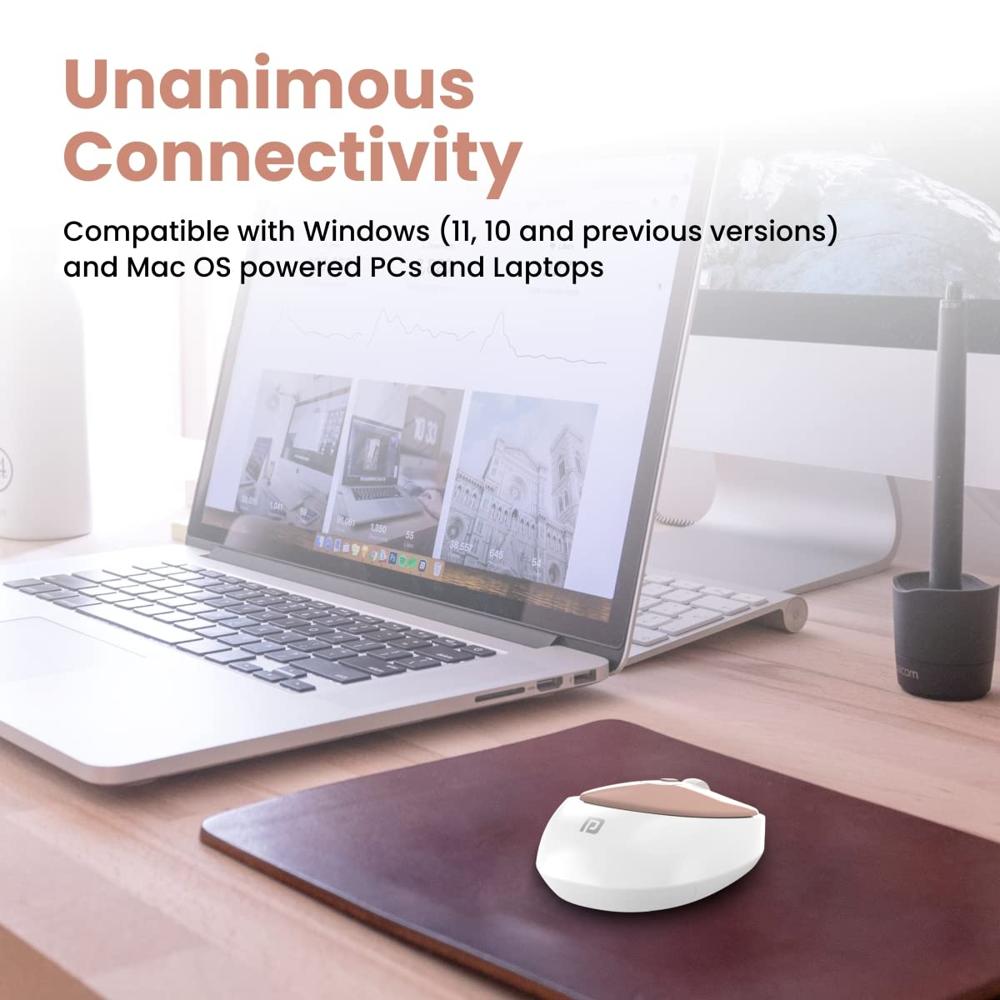 Portronics Toad 27 Wireless Mouse, Silent Buttons, 2.4 GHz with USB Nano