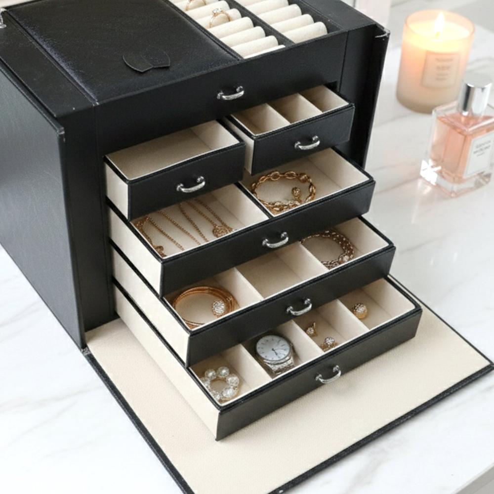 Luxury Multi-Drawer Jewelry Organizer Storage Box (1 Pc) - Color: Mix