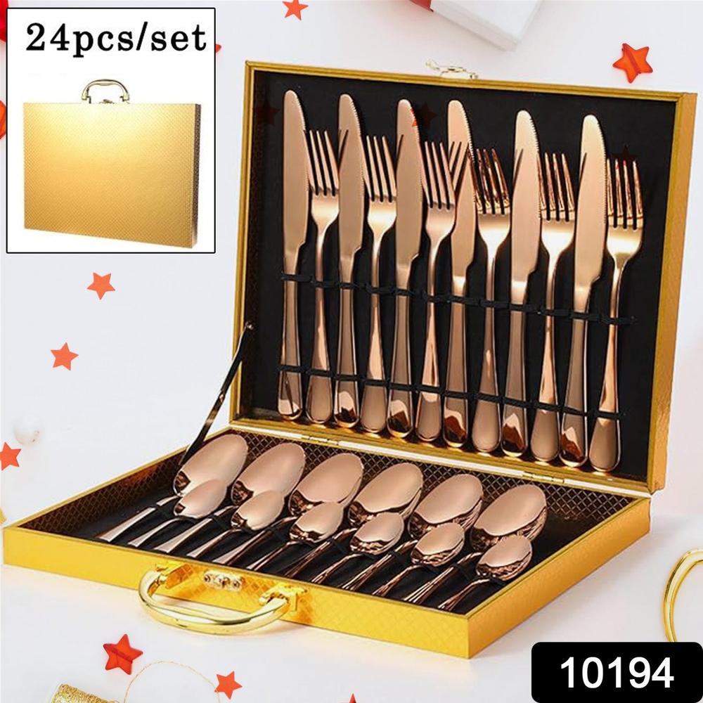 Kitchen Tableware / Flatware Sets Kitchen Forks Spoons With Gift Box (24 Pcs Set) - Material: Stainless Steel