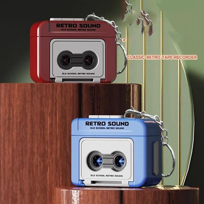 Retro Mini Tape Recorder Keychain