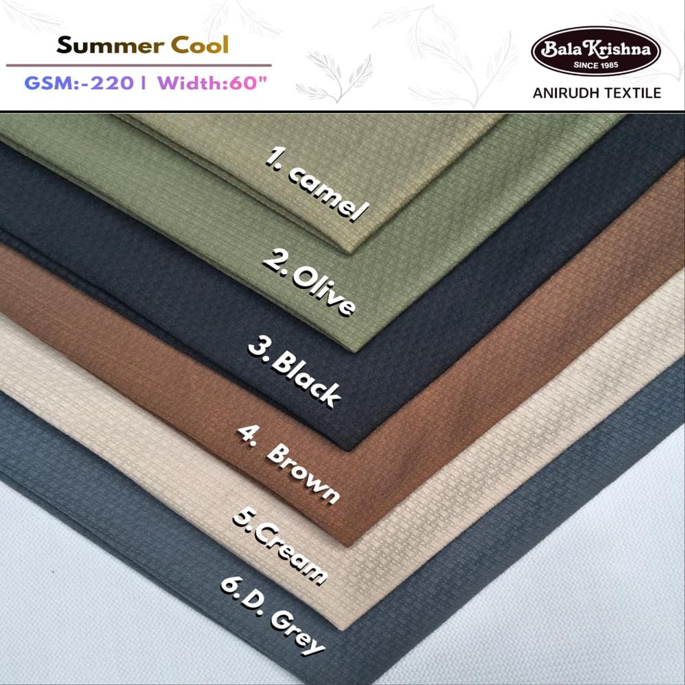 Summer Cool Polyester  Lycra Fabric - Application: Garments