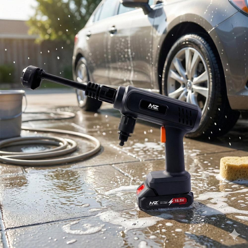 Rechargeable Cordless Portable High-Pressure Spray Gu-N Set (1 Set) - Color: Mix