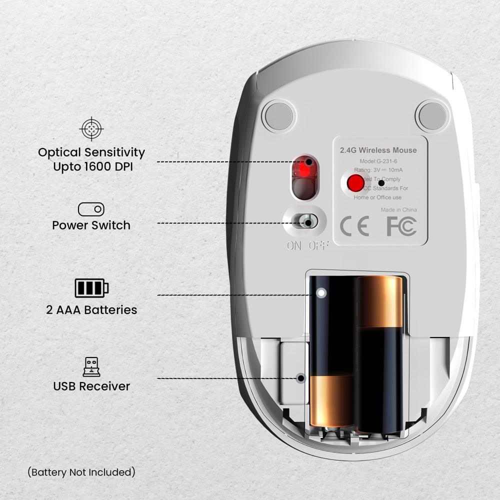Portronics Toad 30 Wireless Mouse with 2.4 GHz Connectivity, USB Receiver, 6
